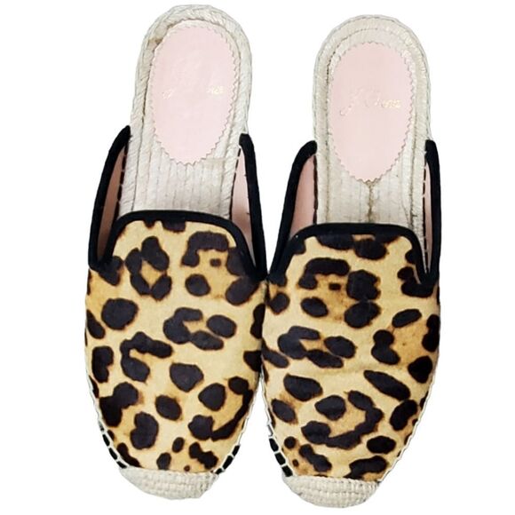 J. Crew Leopard Calf Hair Espridelle Mules - Picture 2 of 5